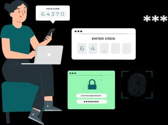 Illustration of role-based access control with admin, staff and patient roles