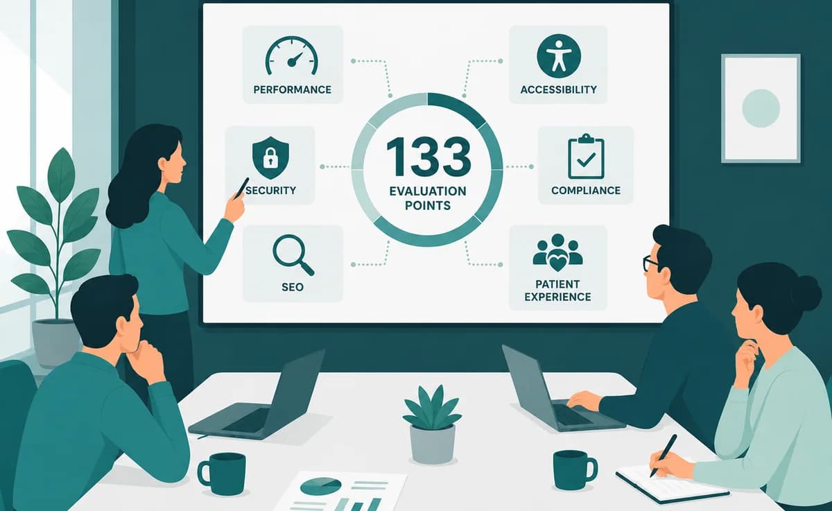 133 Evaluation Points | Healthcare Website Design & Development Features 133-point evaluation framework