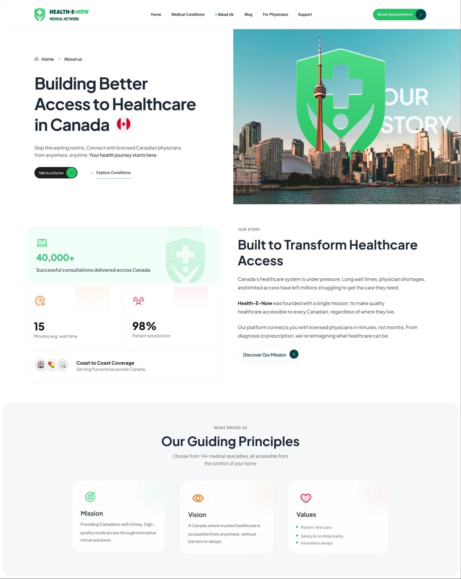 Building Ontario's Virtual Care Experience for Health-E-Now Left View
