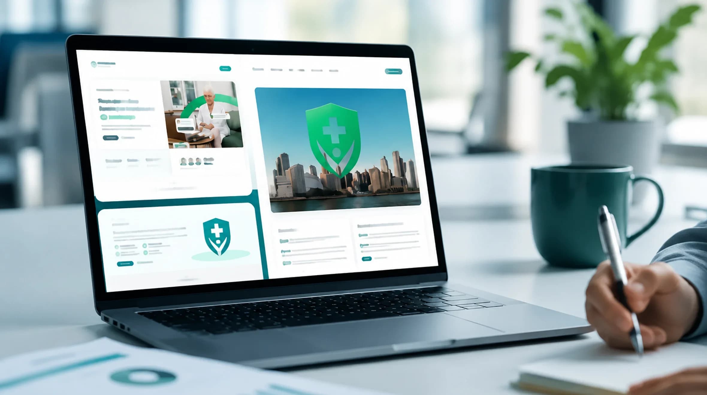 Qrolic Health | Healthcare Platform Discovery to Delivery Process Healthcare platform mockup showing multi-site dashboard and prescription system