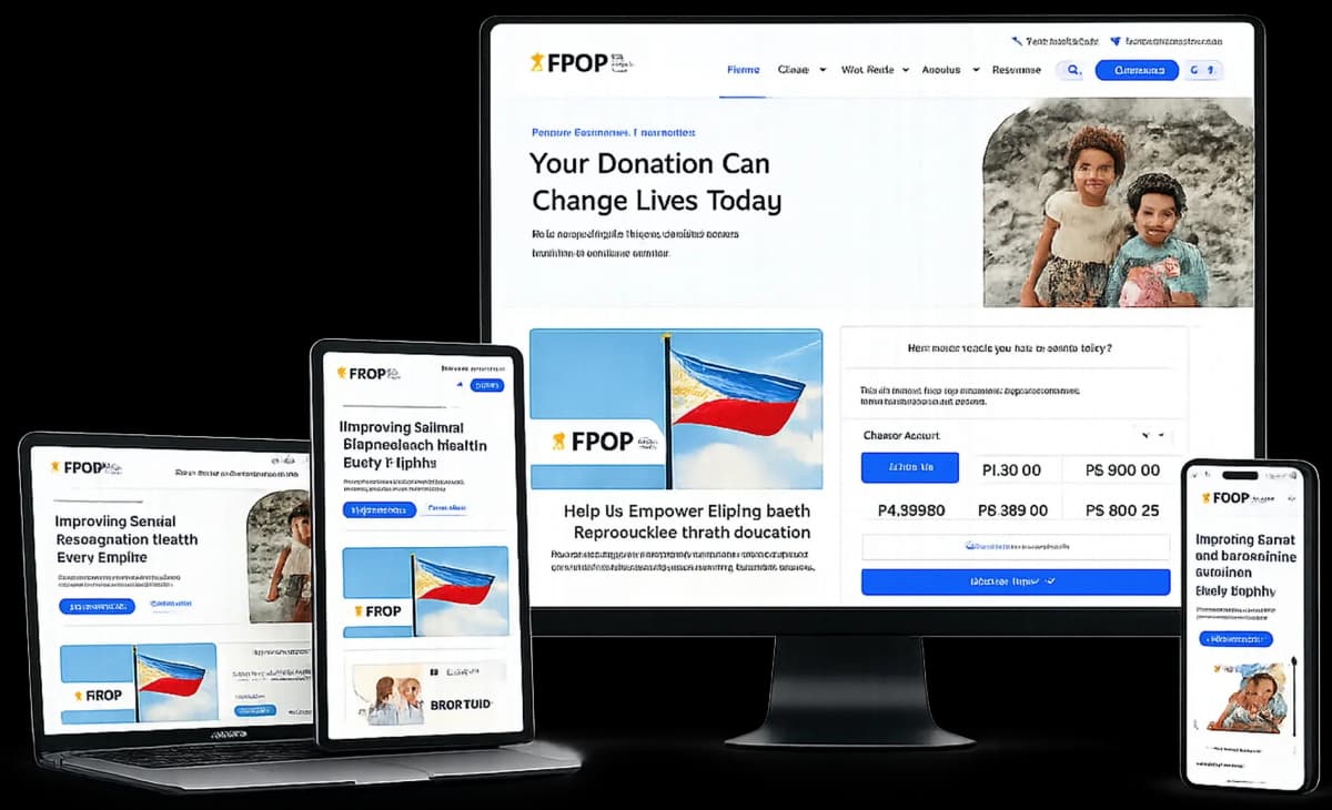 Healthcare web platforms and compliance solutions displayed on a device mockup